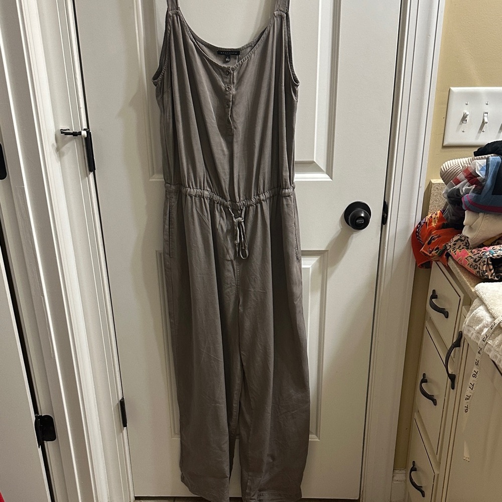 Staccato Olive Sleeveless Drawstring Jumpsuit